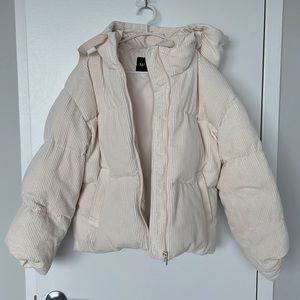 MO&Co. short corduroy puffer jacket (super warm and cute)